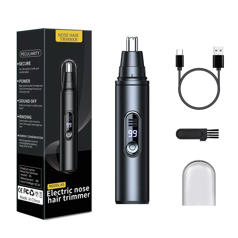 New product: LED digital display nose hair trimmer, electric men's nose hair clipper, nose hair razor, type-c