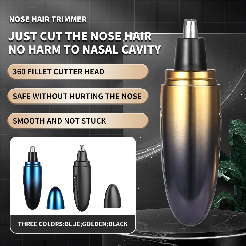 Nose hair trimmer, mini electric men's shaver, USB charging nose hair trimmer, trimming container