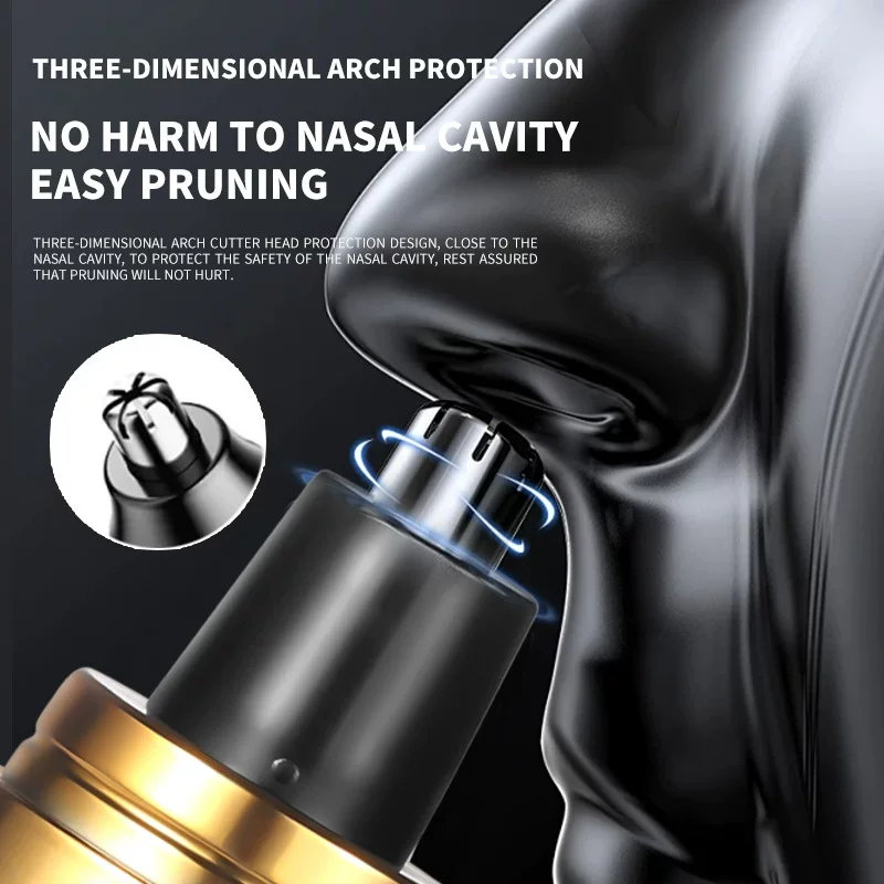 Nose hair trimmer, mini electric men's shaver, USB charging nose hair trimmer, trimming container