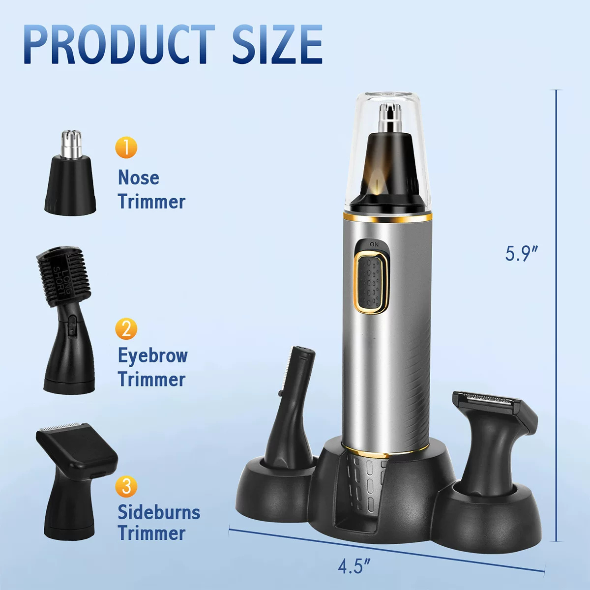 Three-in-one electric nose hair trimmer, trimmer for men, rechargeable nose hair clipper, nasal cleaning and nose hair scraper, nose hair trimmer