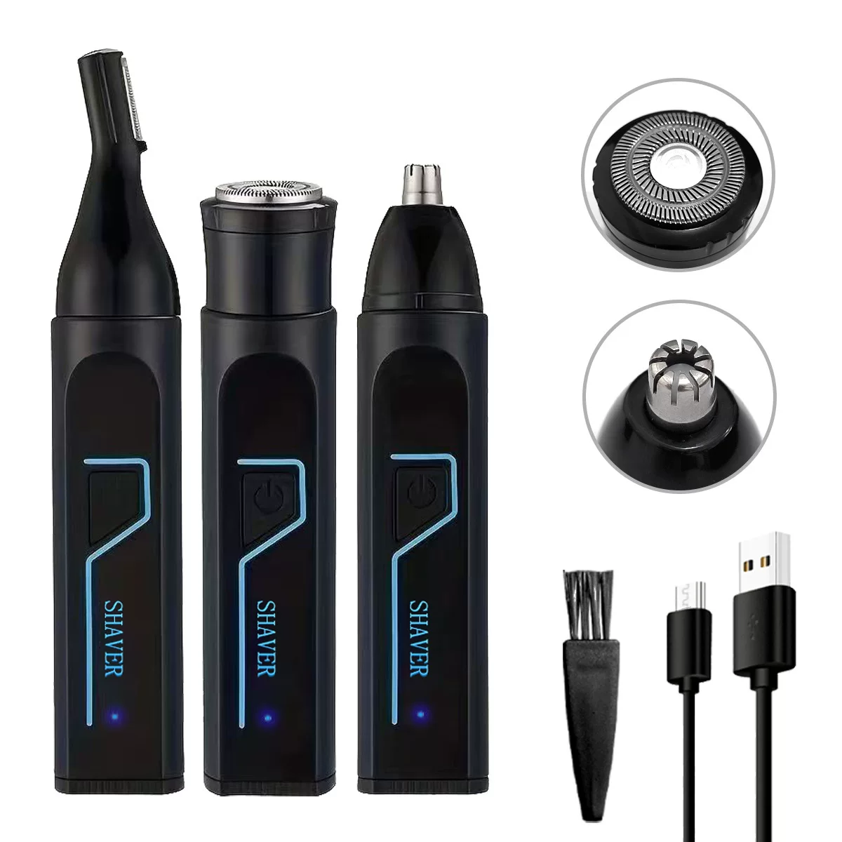 Neues Produkt 3-in-1 elektrischer Nasenhaarschneider, Männer-Nasenhaarschneider, multifunktionales Nasenhaarschneider für Männer