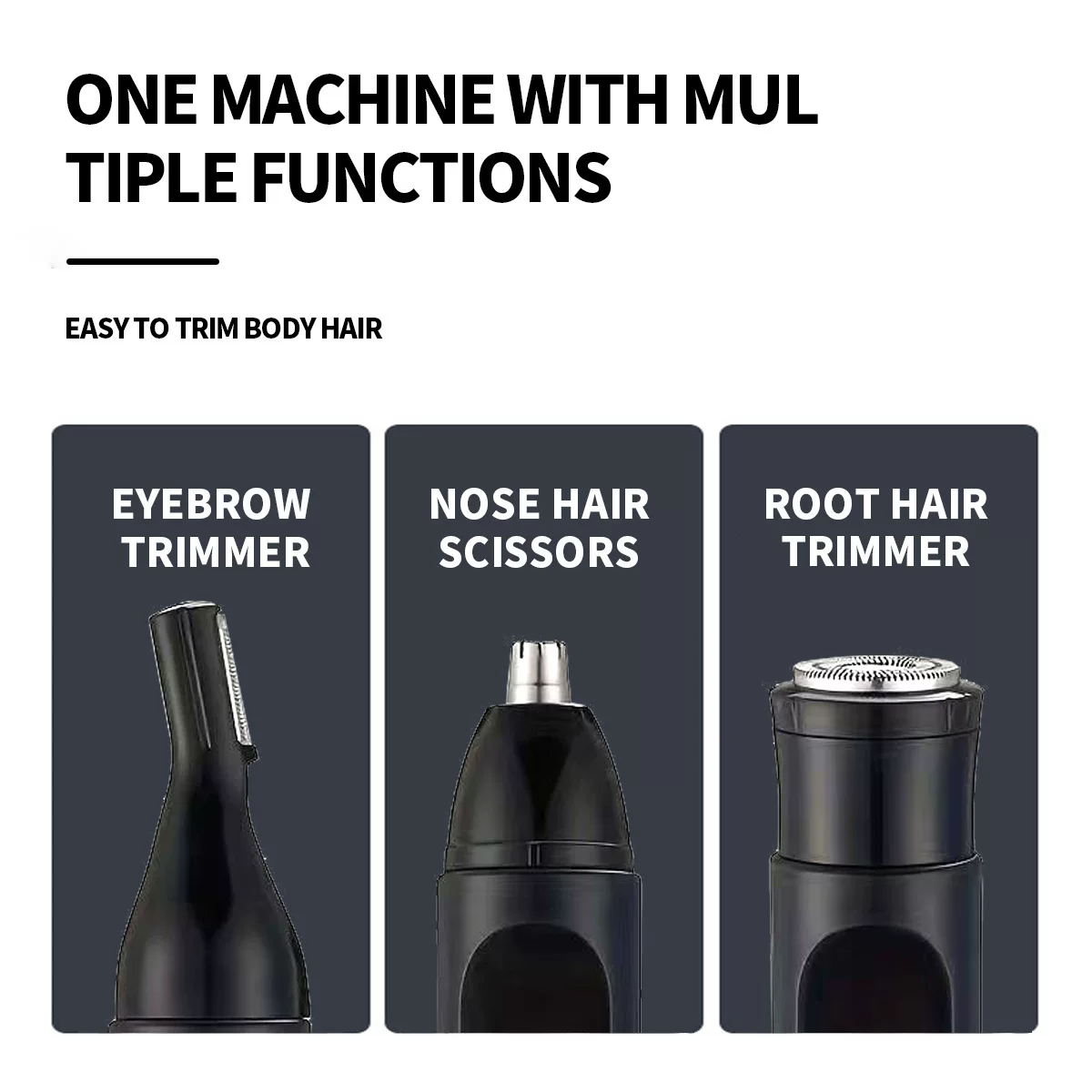 Neues Produkt 3-in-1 elektrischer Nasenhaarschneider, Männer-Nasenhaarschneider, multifunktionales Nasenhaarschneider für Männer