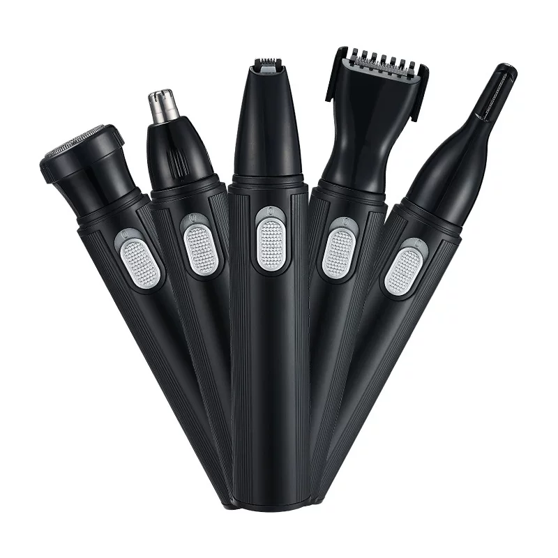 Multifunktionaler 5-in-1 elektrischer Nasenhaarrasierer für Männer, Set zum Schneiden und Schaben von Nasenhaaren