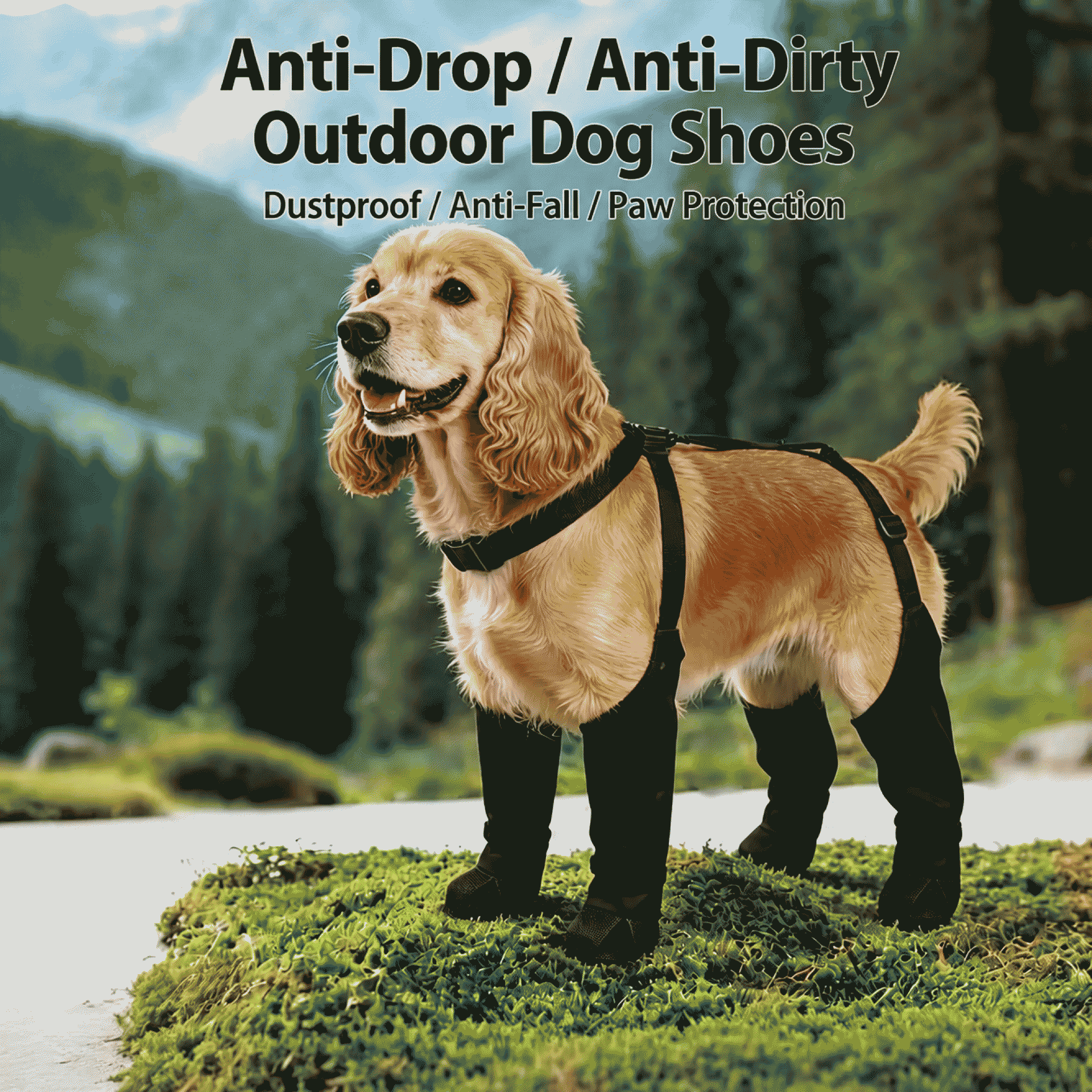 Cross-border pet supplies: Dog shoes are anti-slip and waterproof. When going out, the dog shoes do not fall off. Soft-soled toe boots are comfortable all year round