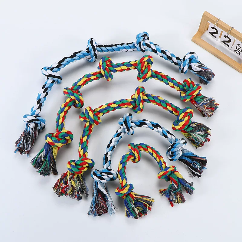 Wholesale of cotton rope toys for dogs to grind their teeth and chew, suitable for small, medium, and large dogs, for entertainment and interactive tug-of-war, perfect for pet dogs to chew on