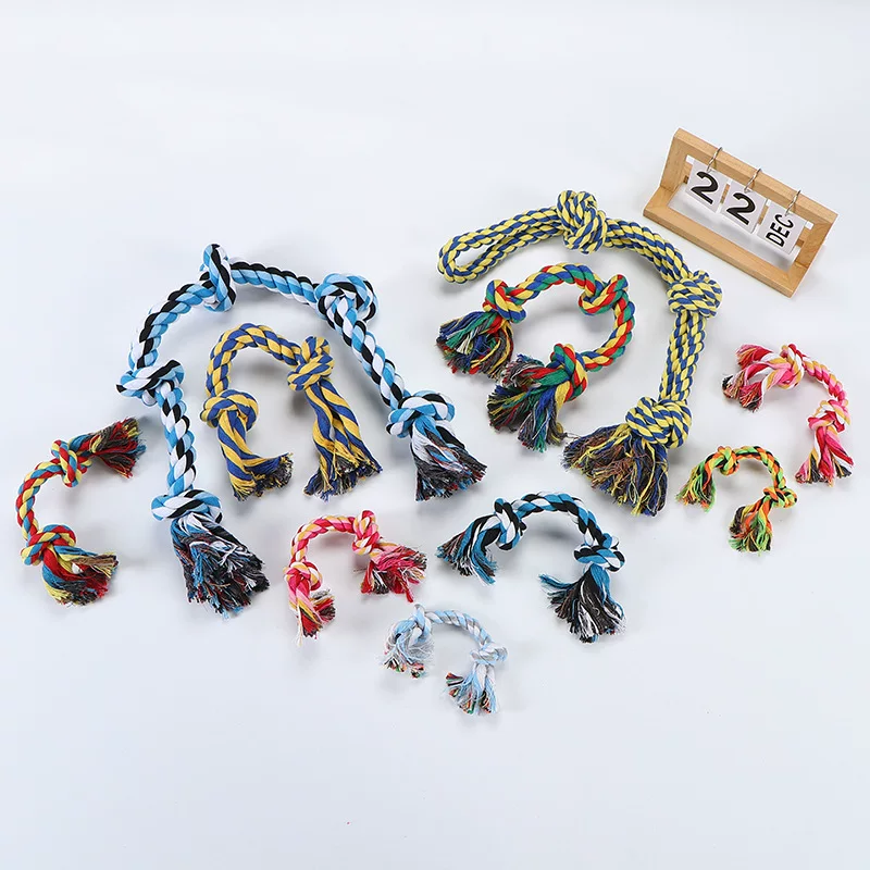 Wholesale of cotton rope toys for dogs to grind their teeth and chew, suitable for small, medium, and large dogs, for entertainment and interactive tug-of-war, perfect for pet dogs to chew on