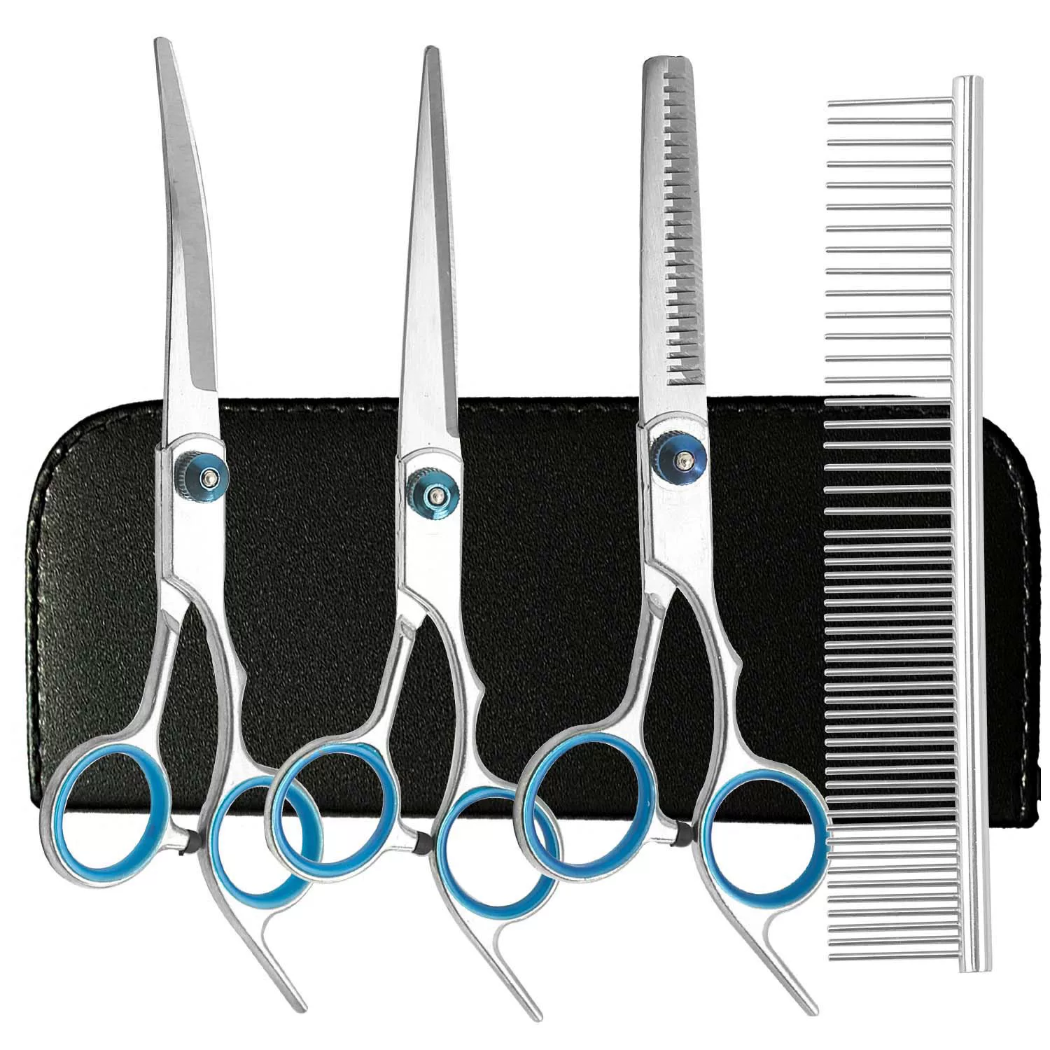 Direct sales pet scissors, dog haircutting scissors, trimming scissors, curved scissors, thinning scissors, teeth scissors, pet grooming scissors