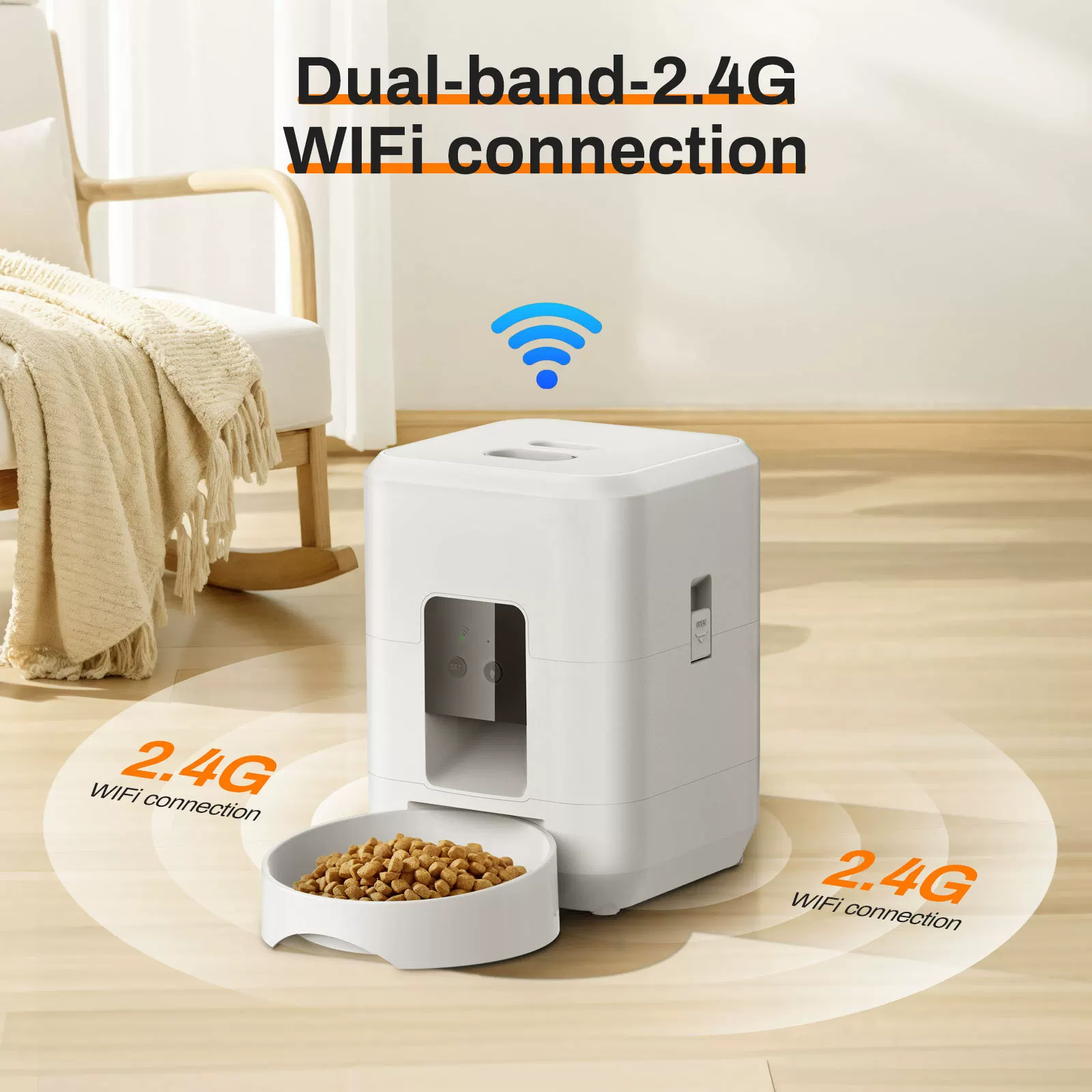 Popular pet smart feeder for dogs and cats, automatic feeding bowl with timing and quantitative control, WiFi remote feeding