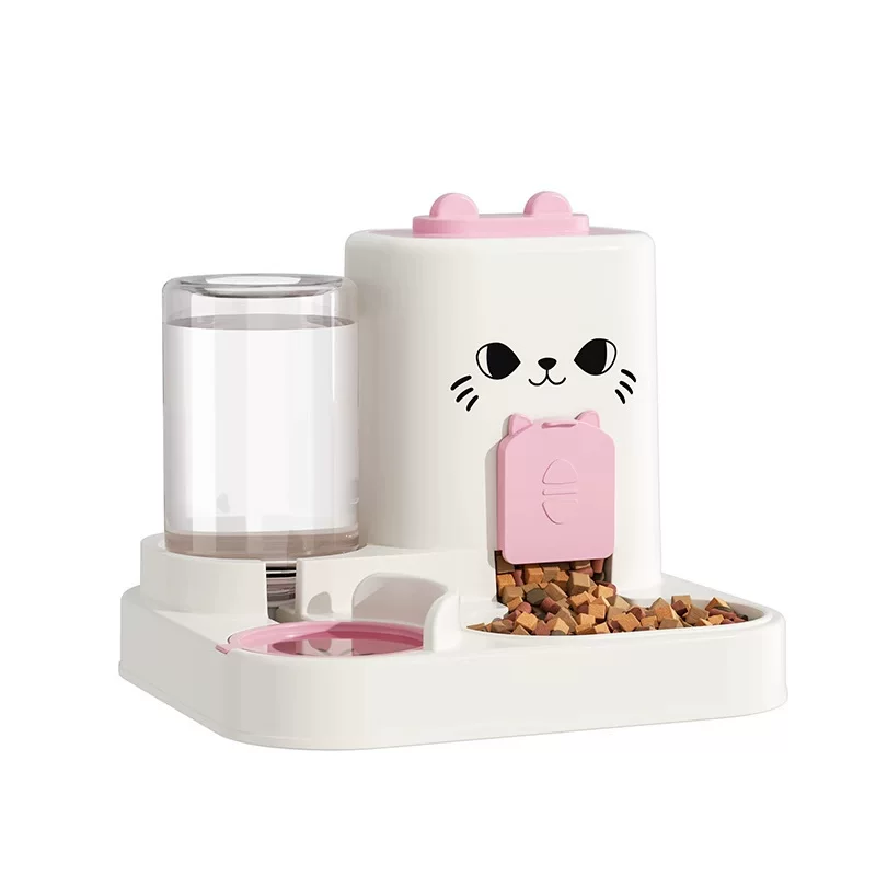 고양이 사발 개 사발 고양이 사발 고양이 사발 고양이 사료 자동 먹이기 물 마시기 일체형 고양이 사발 도자기 애완동물 물 마시기 두 그릇