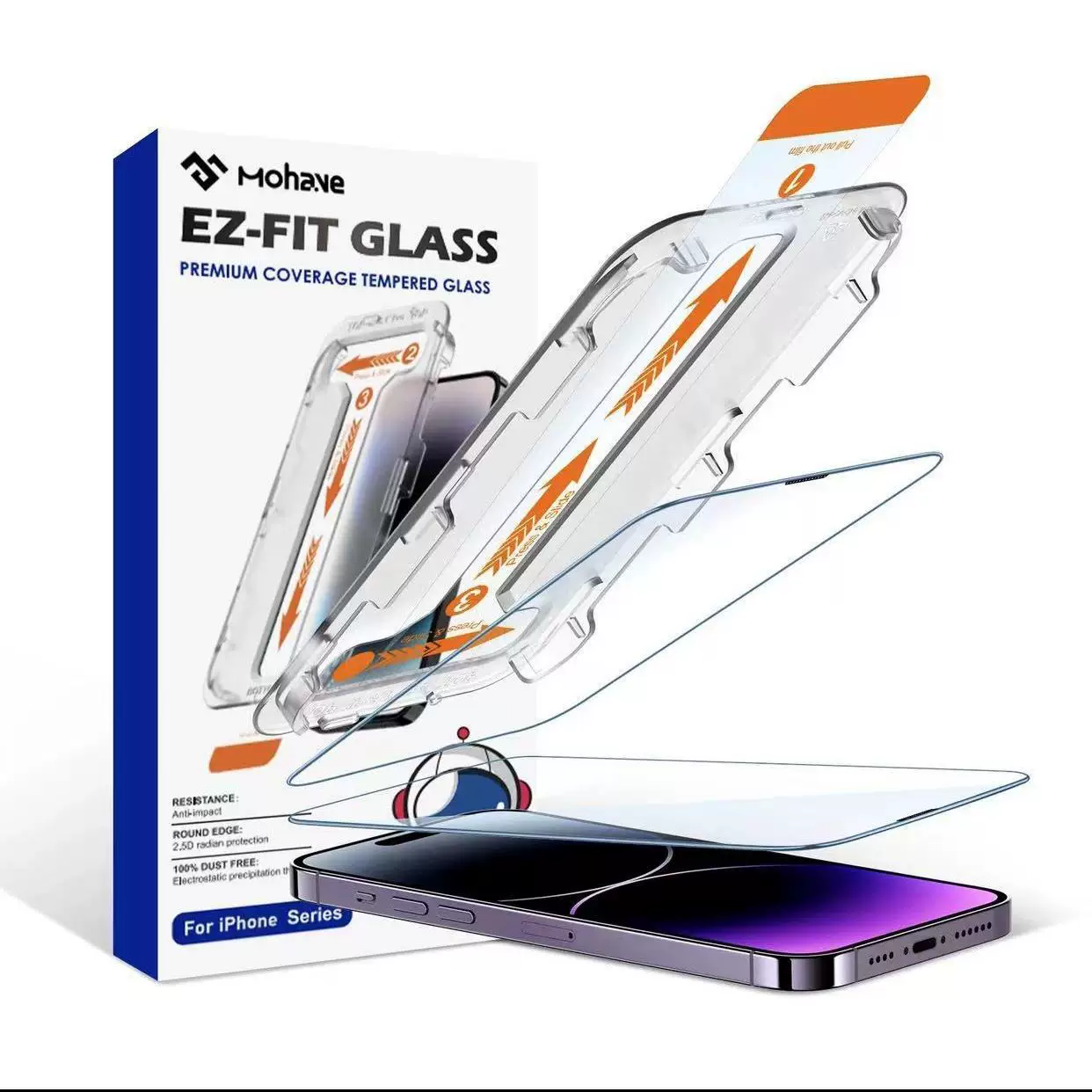 Suitable for iPhone17/16/15/14/13, Apple dust-free chamber tempered film dust removal instant film application high-definition simple box