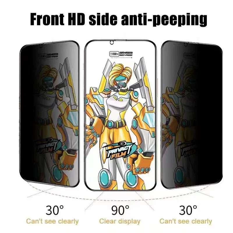 11. Applicable Apple 16 tempered film iphone16pro full-screen film phone film 15 Glass 13 anti-peeping film wholesale
