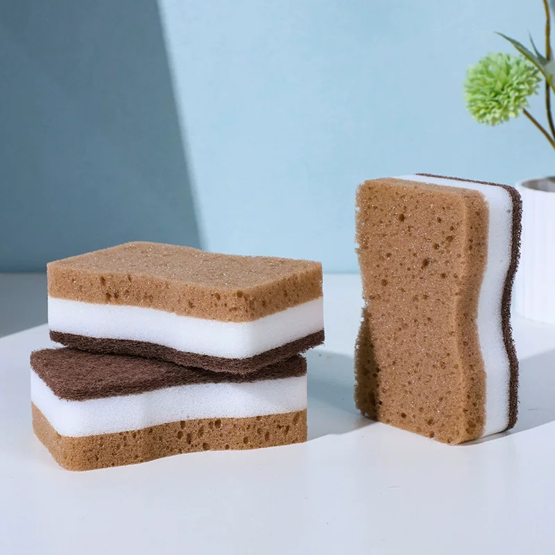 Double-sided kitchen sponge dishwashing wonder, household dishwashing cotton, pot and dish scrubbing, bamboo fiber cleaning sponge, dishwashing cloth