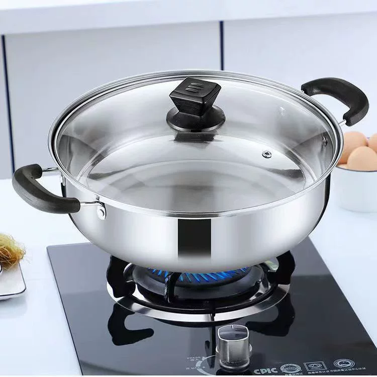Extra-thick stainless steel hot pot, clear broth pot, double-flavor hot pot, and induction/gas stove compatible pot
