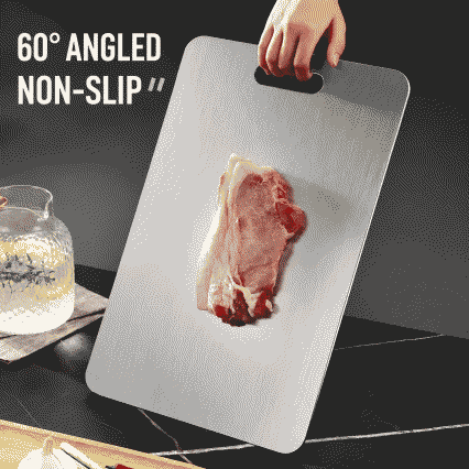 Stainless steel cutting board, double-sided, rounded edges, for household use, suitable for kneading and rolling dough, with hanging holes, wholesale from manufacturer
