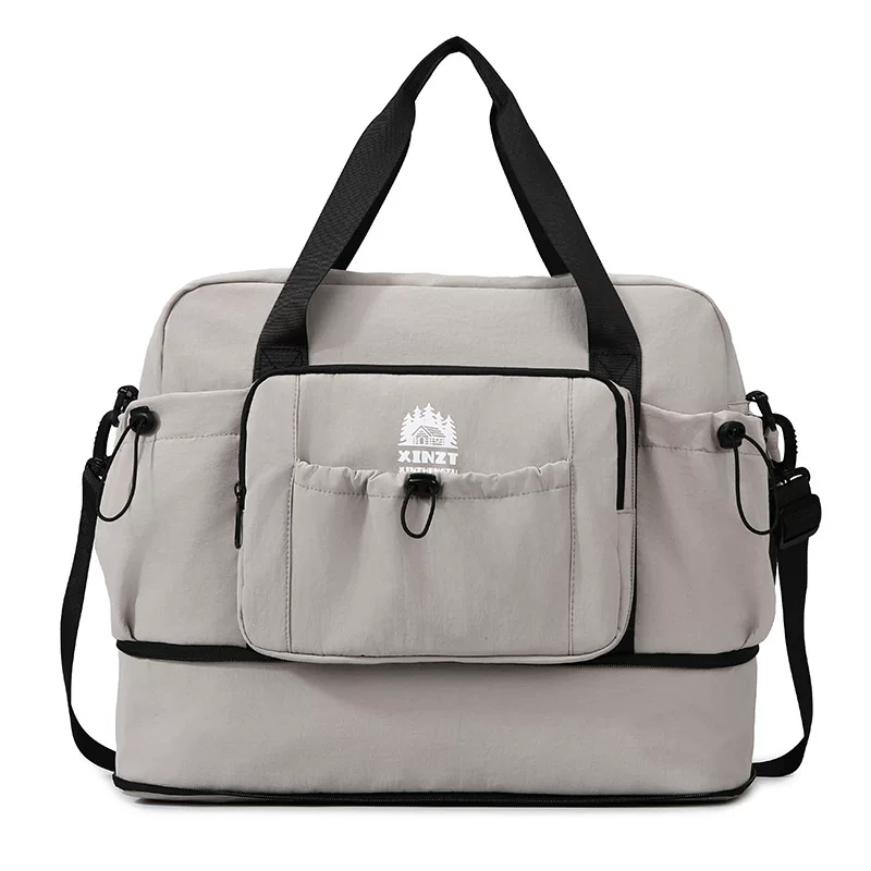 Travel bag with wet and dry separation, multiple pockets for storage, fitness bag, expandable, simple design, trolley luggage bag, new style