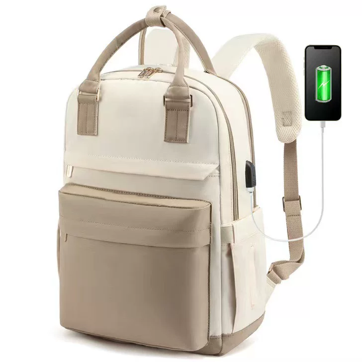 2025 girls' backpack, fashionable large-capacity laptop bag, handheld mommy travel backpack, schoolbag