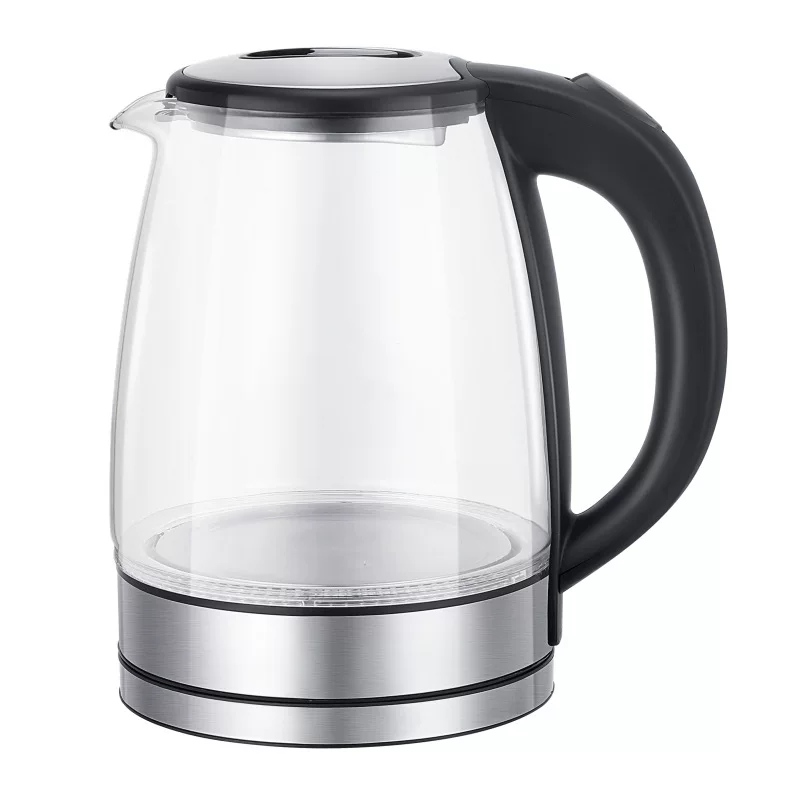 跨境定制高硼硅玻璃烧水壶透明煮茶壶1.8L快速电热水壶礼品批发