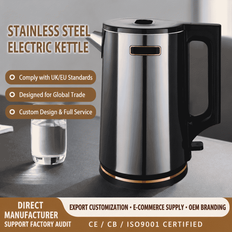 Customized electric kettles, boiling kettles, double-layer smart heat-insulating kettles, electric kettles for export