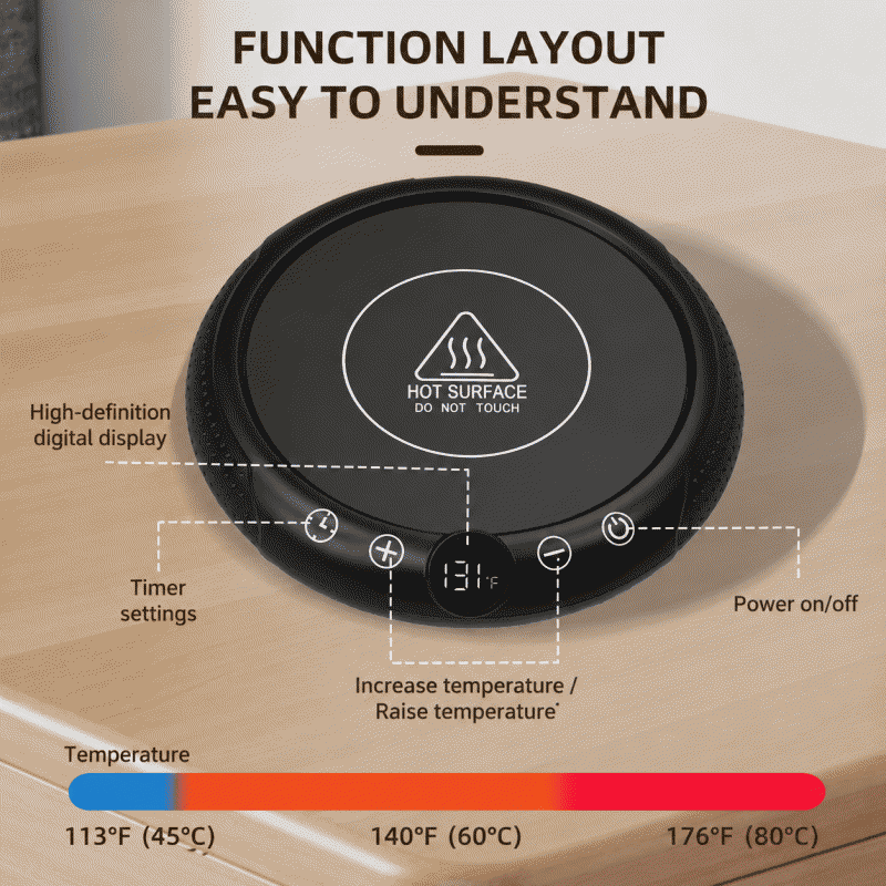 Cross-border intelligent constant-temperature heating coaster, warming cup base, heating adjustable temperature, dormitory accelerated milk heater coaster