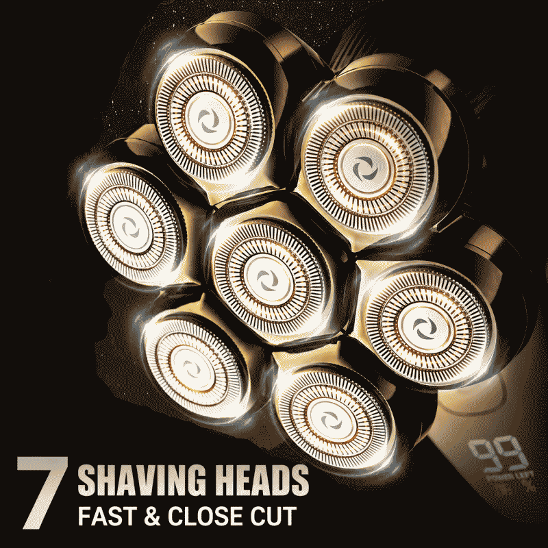 New type of razor for cross-border export, 7-head waterproof electric razor for men to shave heads, a perfect shaving tool