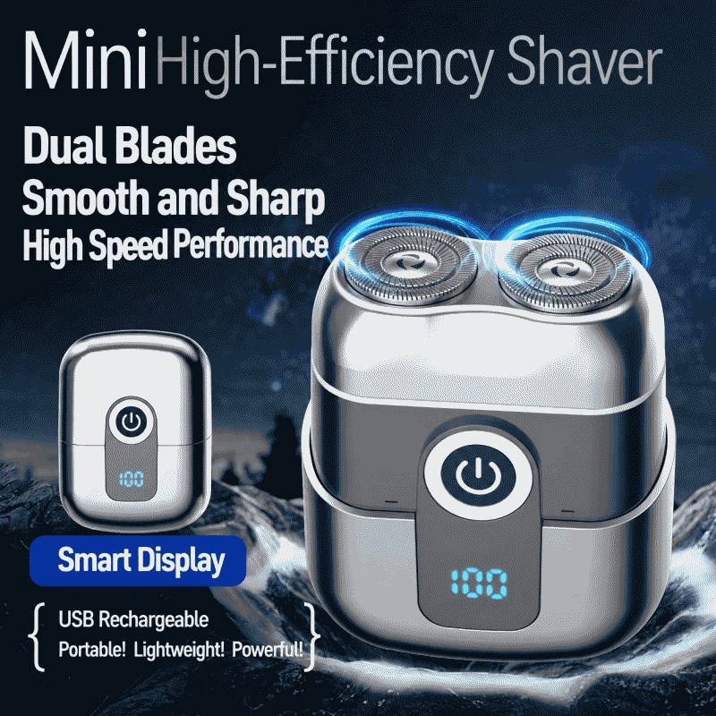 Ambitious men's razor, cross-border new electric shaver, magnetic head mini portable double-head shaver