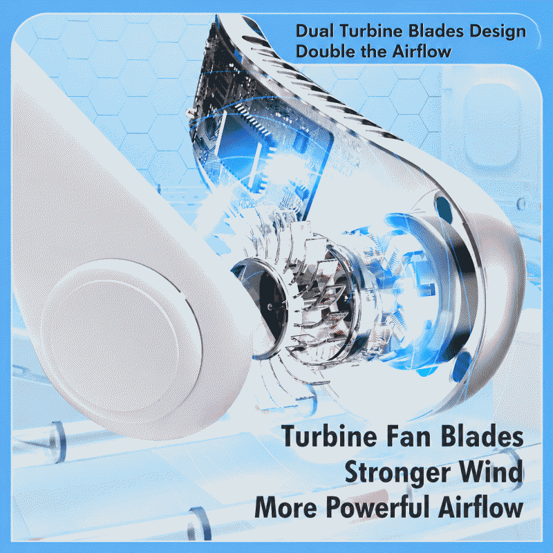 New style USB-charged portable neck fan for wholesale, providing cooling and hanging around the neck