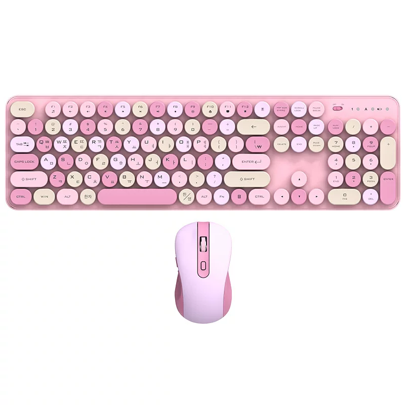 CK280 wireless mouse and keyboard, high appearance level, retro round keycaps, silent keyboard and mouse set