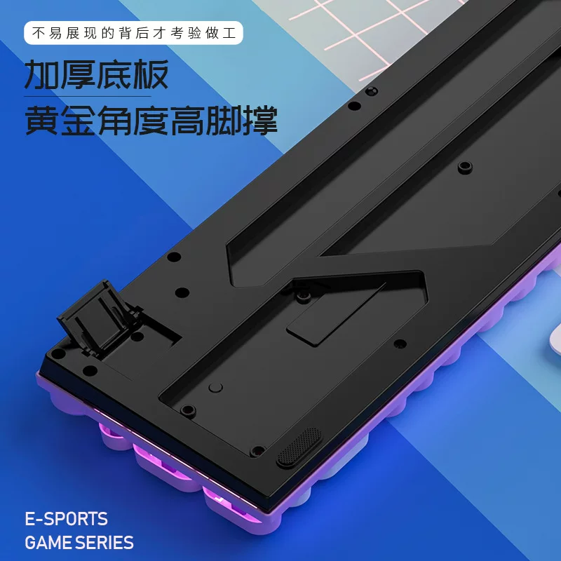 银雕K600圆形键帽发光键盘电竞机械手感游戏有线朋克拼色电脑配件