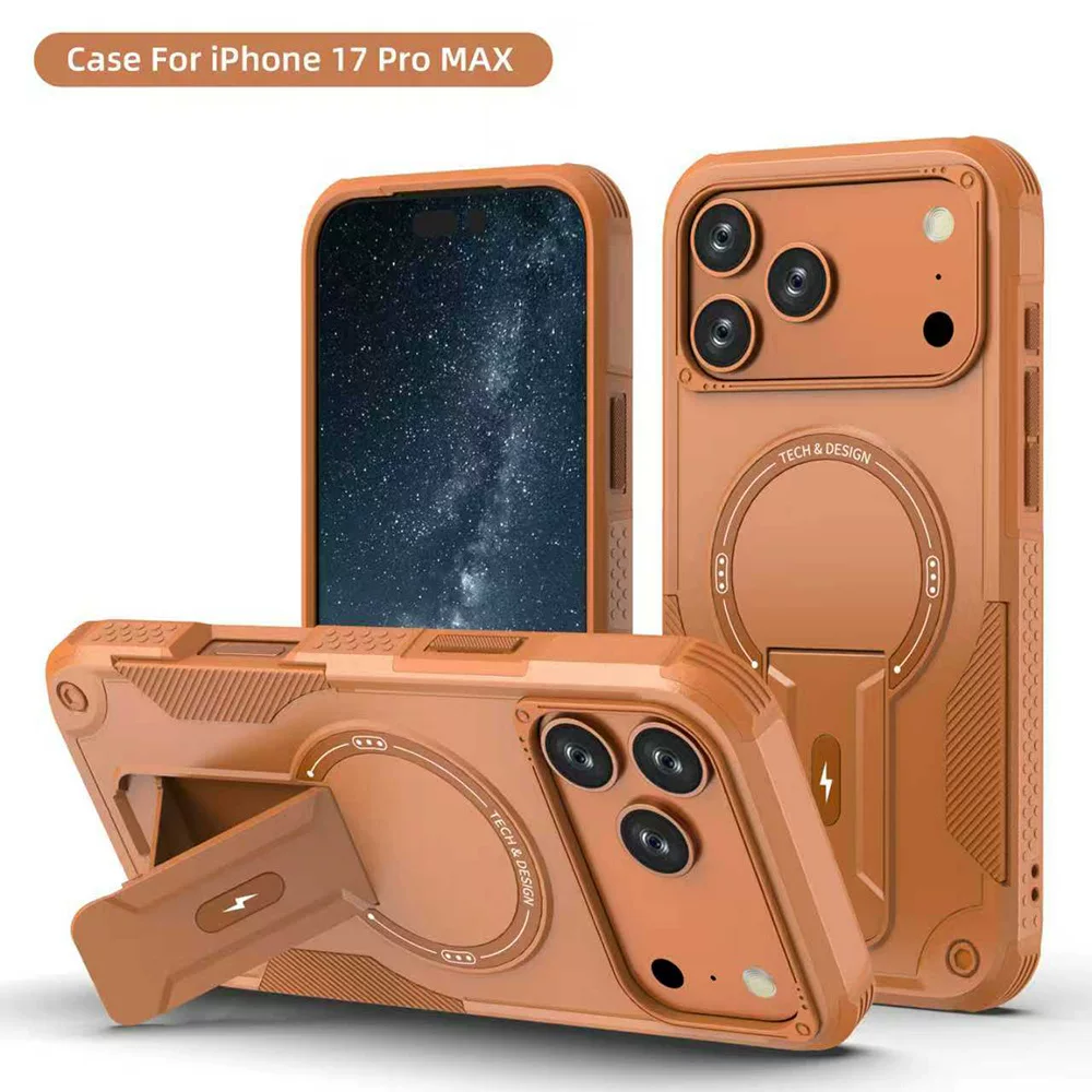 "Dejia magnetic hidden bracket is suitable for Apple iPhone 17 Pro Max phone case, providing shockproof and magnetic attraction."