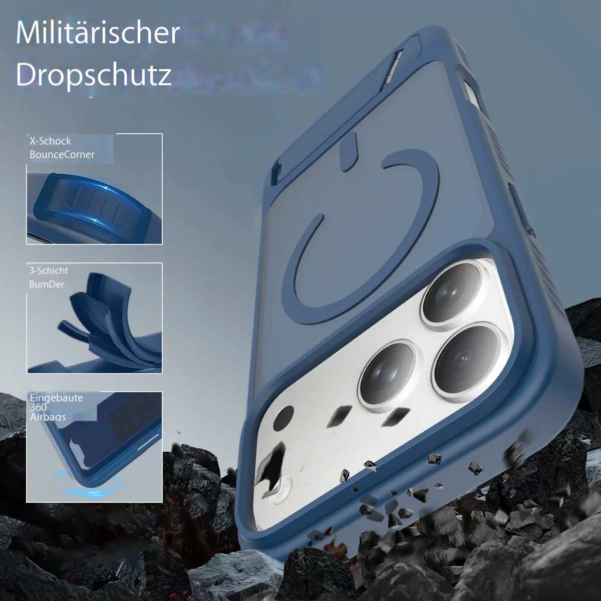 Die grenzen der grenzüberschreitenden nutzung sind mit den iphone-18 sortierte gehäuse und zwei apfeltaschen 17 schützen gegen magnetische abstoßung