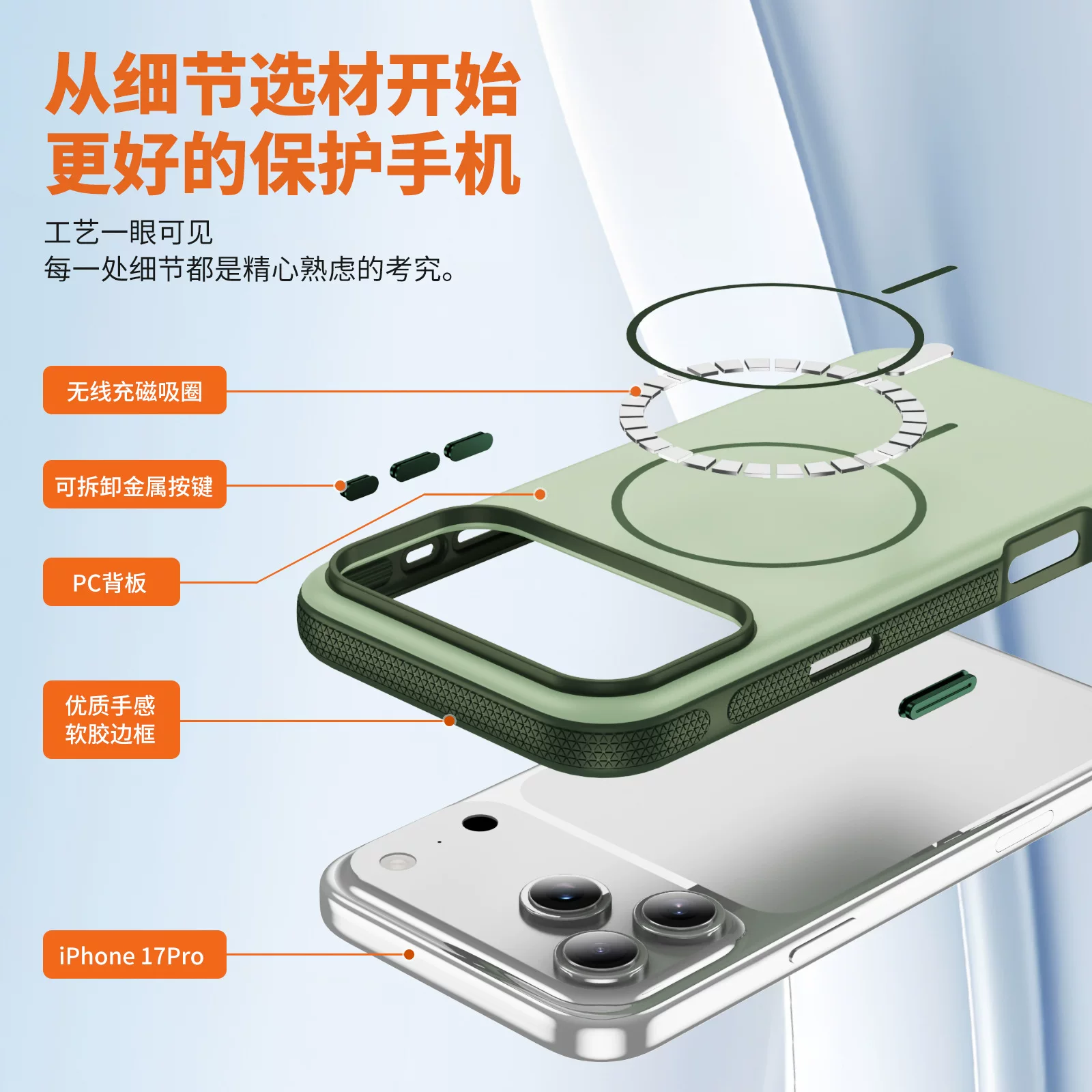 Apple 17 hat magnetische wandschutzhülle und hartes äußerliches umgestoßenes design, was es zu einem iphone 177-air-schutz macht