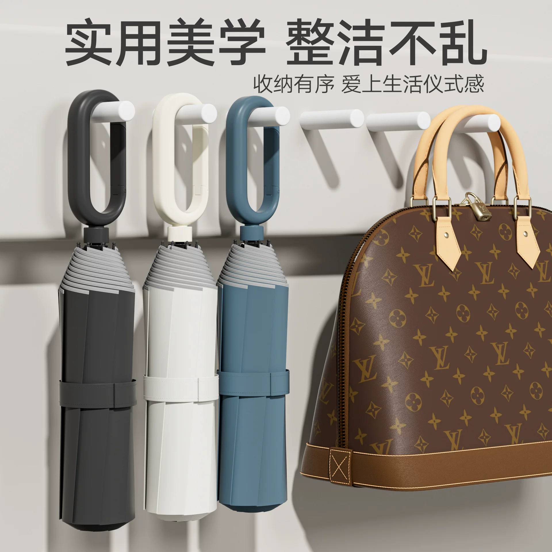 Ring buckle hand-opening folding umbrella, thickened and reinforced, suitable for men and women, portable, suitable for both rainy and sunny weather, double windproof