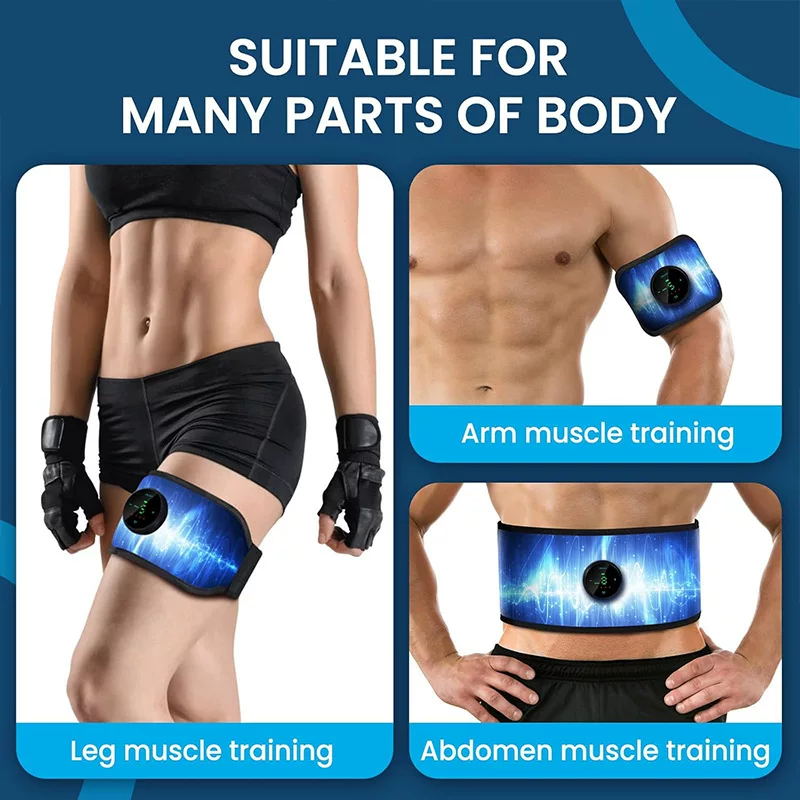 Schlankheitsgürtel EMS Bauchtrainer Muskelaufbautreiber Massage Bauchpads Bauchmuskelpads individuell anpassen