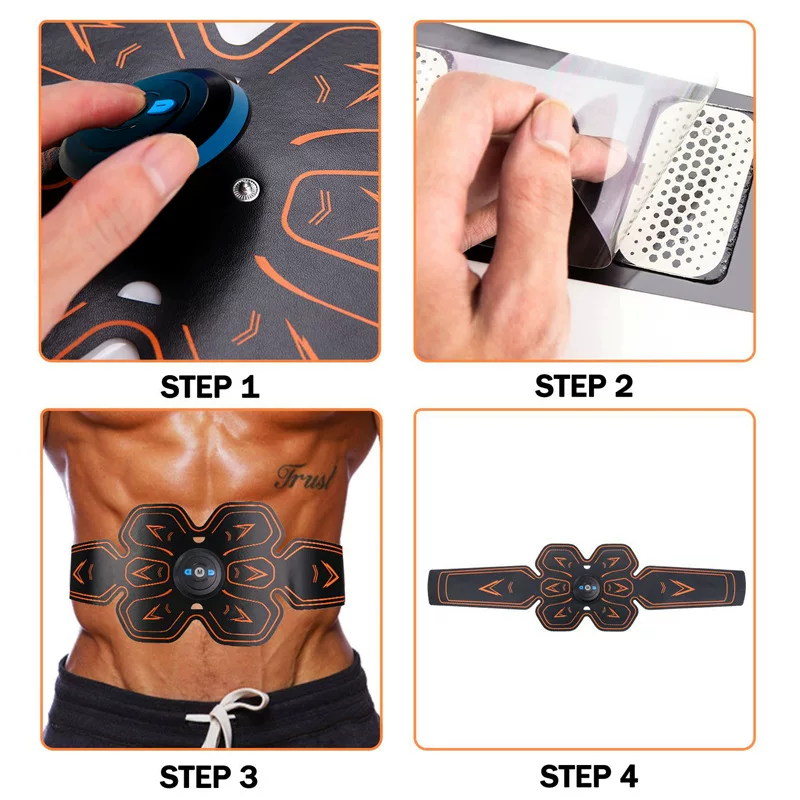 EMS-Muskelstimulator für Bauchmuskeln, ABS-Holster für kleine Fitness-Hilfsgurte zur Bauchmassage für faule Menschen