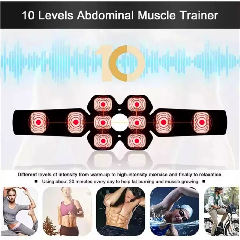Lazy person's abs patch, EMS muscle stimulation abdominal massager, ABS small auxiliary fitness belt