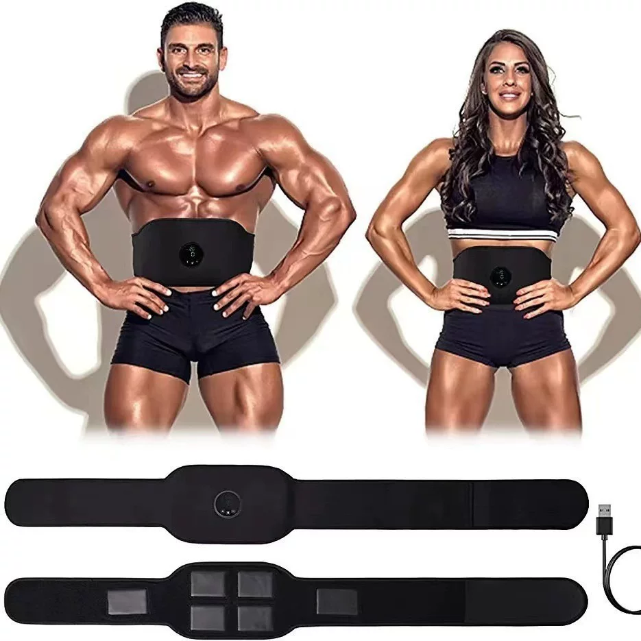 Fitness belt three-piece set, abs patch, muscle training stimulator, lazy person's fitness and abs belt