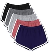 URATOT 5 Packs Soft Comfy Booty Cotton Workout Pants Breathable Lounge Dolphin Shorts Cycling Hik...