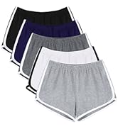 URATOT 5 Packs Soft Comfy Booty Cotton Workout Pants Breathable Lounge Dolphin Shorts Cycling Hik...
