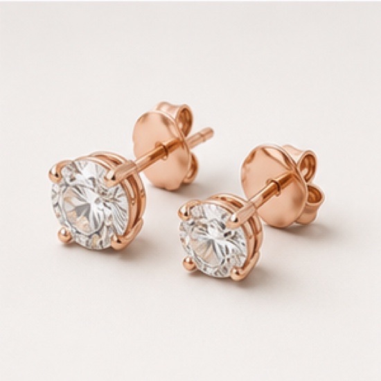 Diamond Stud Eulla Earring Rose Gold